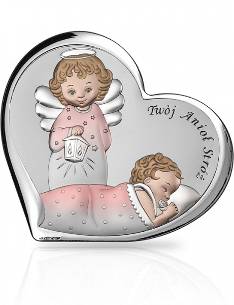 Obrazek srebrny - Twój Anioł stróż w sercu