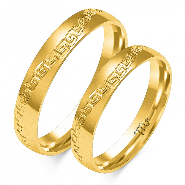 Obrączki ślubne w stlu greckim żółte złoto Złotnik Żeromscy